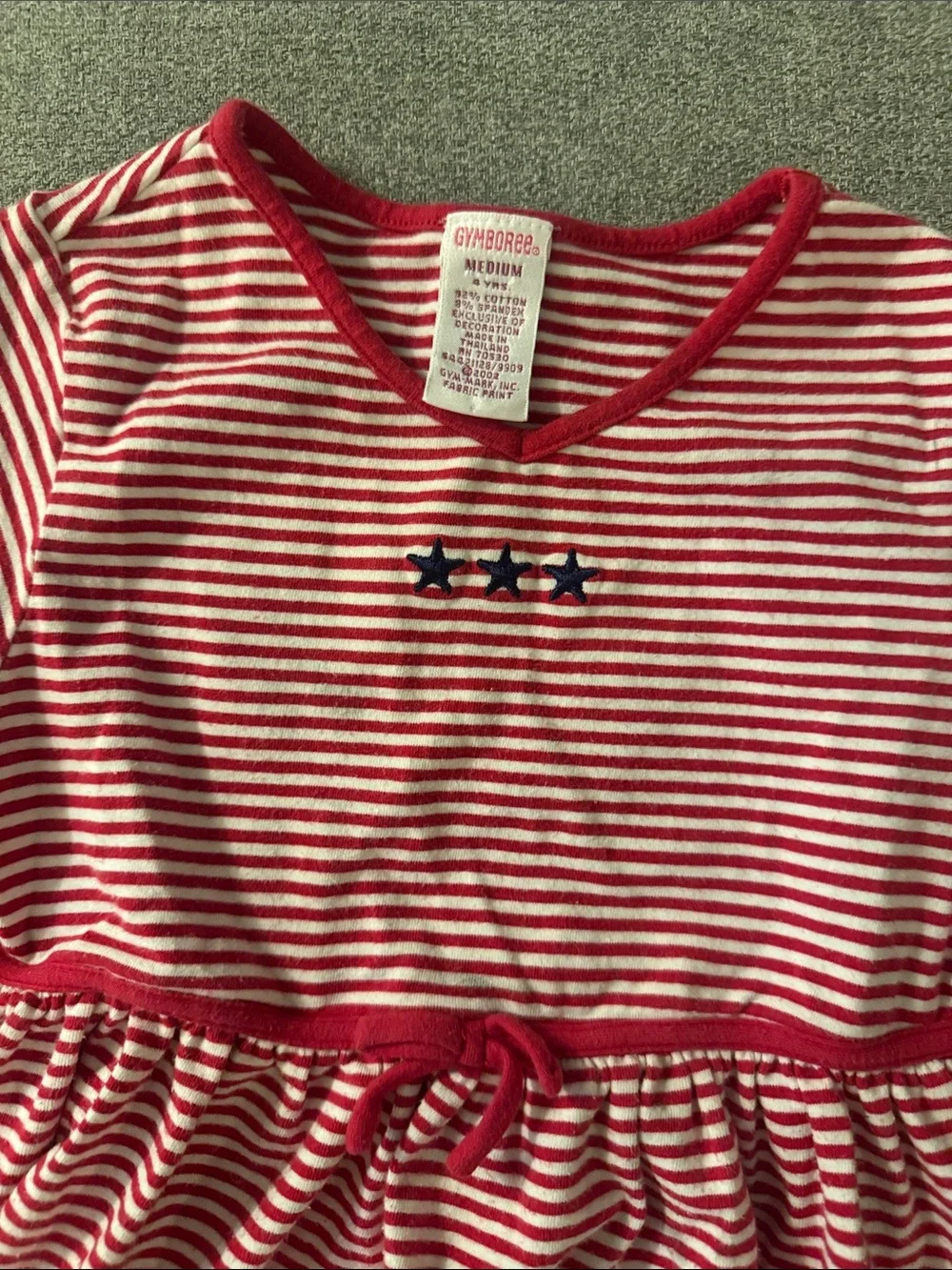 5/$15- Gymboree Red and White Striped Short Sleeve Knit Dress